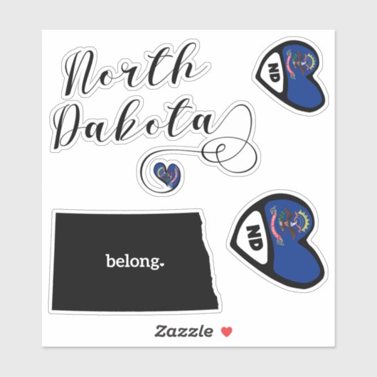 North Dakota Blad van Die Cut-Stickers Sticker (Vel)