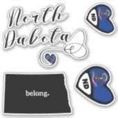 North Dakota Blad van Die Cut-Stickers Sticker (Voorkant)