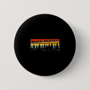 North Dakota bos zonsondergang bomen hut thema sou Ronde Button 5,7 Cm
