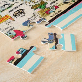 North Dakota Briefkaart Kaart Jigsaw Puzzel (Zijkant)