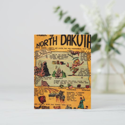 North Dakota Comic Book Briefkaart (Staand voorkant)