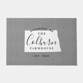 North Dakota Familie Monogram Staat Doormat Deurmat