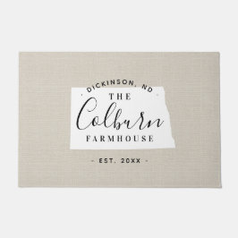 North Dakota Familie Monogram Staat Doormat Deurmat
