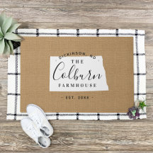 North Dakota Familie Monogram Staat Doormat