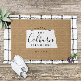 North Dakota Familie Monogram Staat Doormat Deurmat