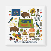 North Dakota Family Trip Keepsake Personalized Magneet (Voorkant)