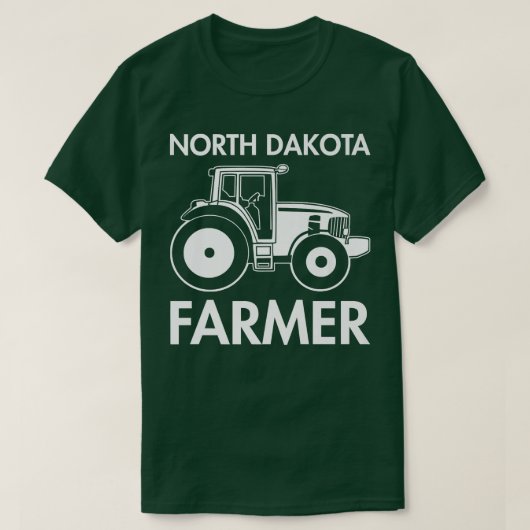 North Dakota Farmer  Mannen Tractor Boerderij Loca T-shirt (Design voorkant)