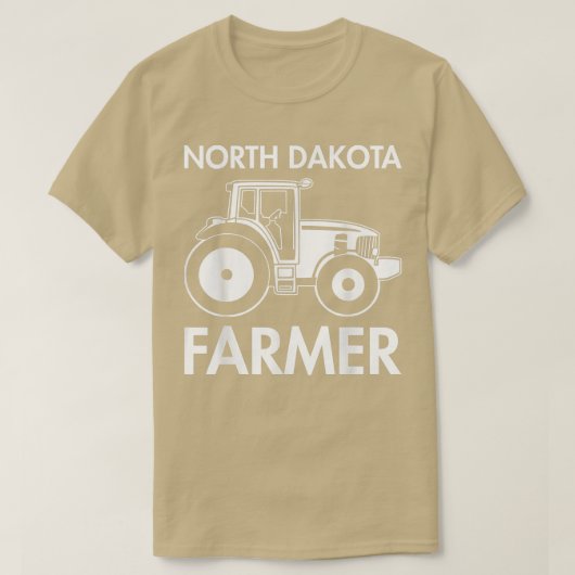 North Dakota Farmer Mannen Tractor Boerderij Loca T-shirt (Design voorkant)