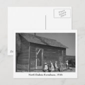 North Dakota Farmhouse, jaren '30 Briefkaart (Voorkant / Achterkant)