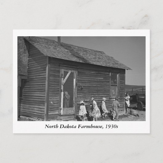 North Dakota Farmhouse, jaren '30 Briefkaart (Voorkant)