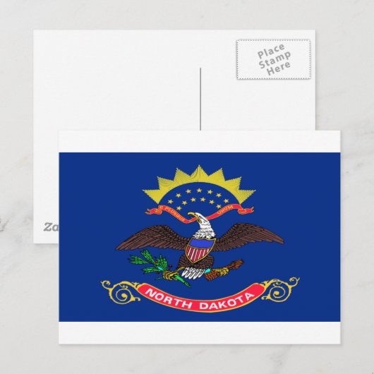 North Dakota Flag Briefkaart (Voorkant / Achterkant)