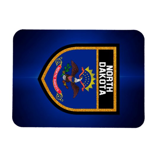 North Dakota Flag Magneet (Horizontaal)