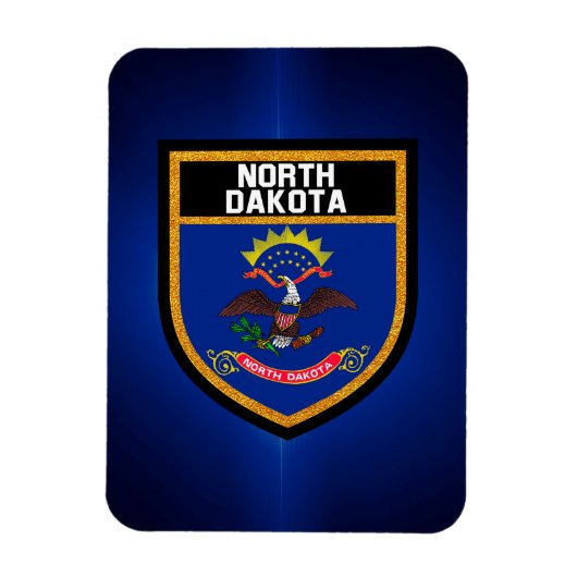 North Dakota Flag Magneet (Verticaal)