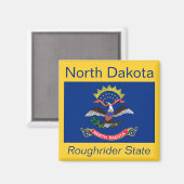 North Dakota Flag Magnet (Voorkant / Achterkant)
