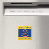 North Dakota Flag Magnet (Insitu (Vaatwasser))