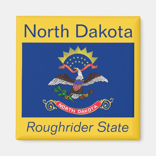 North Dakota Flag Magnet (Voorkant)