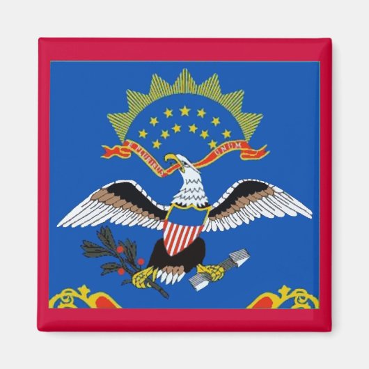 North Dakota Flag Magnet (Voorkant)