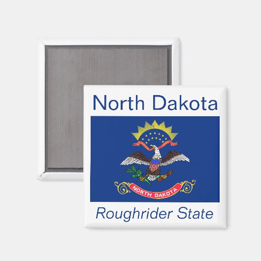 North Dakota Flag Magnet (Voorkant / Achterkant)