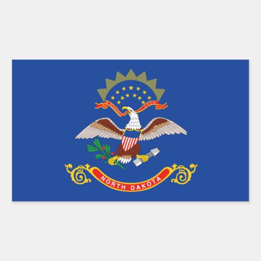 North Dakota Flag Rechthoekige Sticker (Voorkant)