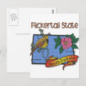 North Dakota Flickertail State Meadowlark Roos Briefkaart (Voorkant / Achterkant)