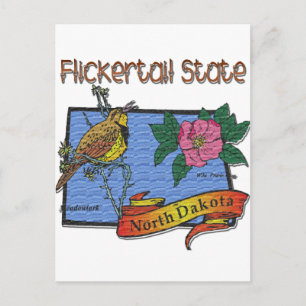 North Dakota Flickertail State Meadowlark Roos Briefkaart