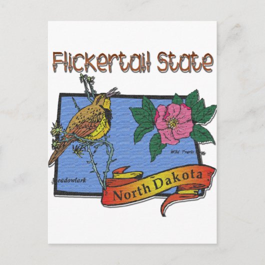 North Dakota Flickertail State Meadowlark Roos Briefkaart (Voorkant)