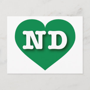 North Dakota Green Heart - Ik hou van ND Briefkaart