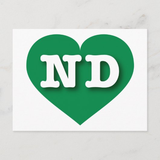 North Dakota Green Heart - Ik hou van ND Briefkaart (Voorkant)