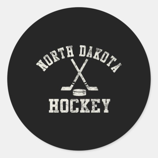 North Dakota Hockey Ronde Sticker (Voorkant)