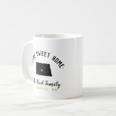 North Dakota Home Sweet Home Familie Monogram Mok (Voorkant links)