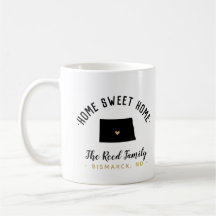 North Dakota Home Sweet Home Familie Monogram Mok