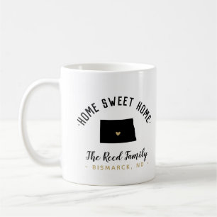 North Dakota Home Sweet Home Familie Monogram Mok