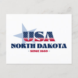 North Dakota in rood, wit en blauw Briefkaart
