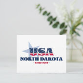 North Dakota in rood, wit en blauw Briefkaart (Staand voorkant)