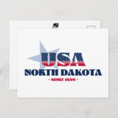 North Dakota in rood, wit en blauw Briefkaart (Voorkant / Achterkant)