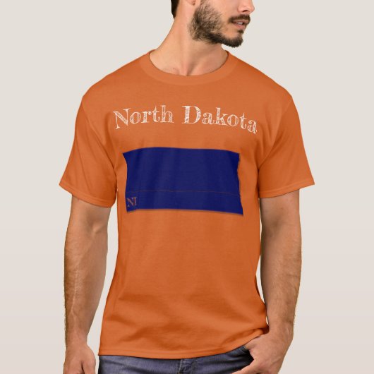 North Dakota Interstates [Navy Blue Design] T-shirt (Voorkant)