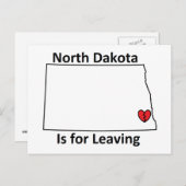 North Dakota is bedoeld om Briefkaart te verlaten (Voorkant / Achterkant)