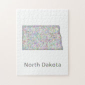 North Dakota-kaart Legpuzzel (Verticaal)