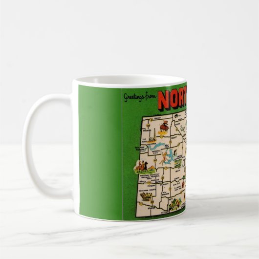 North Dakota Kaart Mok (Links)