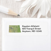 North Dakota Kaart Retouradres Label (Insitu)