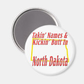 North Dakota - Kickin' Butt Magneet (Voorkant / Achterkant)