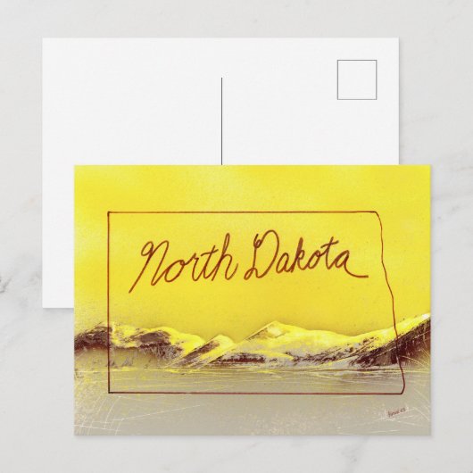 North Dakota Land Briefkaart (Voorkant / Achterkant)