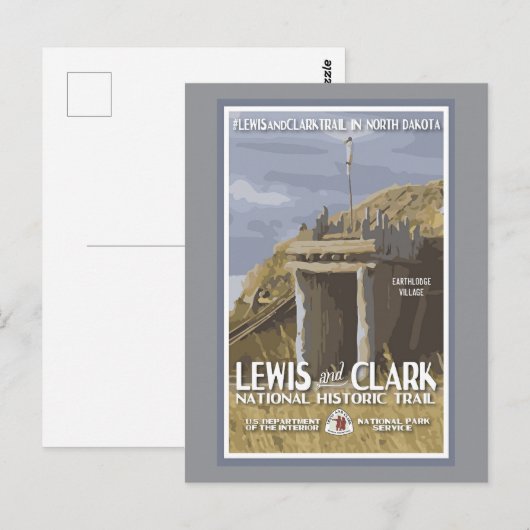 North Dakota, Lewis en Clark Trail, Briefkaart (Voorkant / Achterkant)