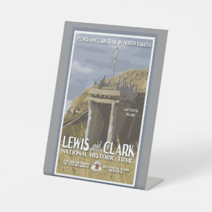 North Dakota, Lewis en Clark Trail, Reclamebord Met Voetstuk