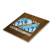 North Dakota License Bord Map keramische tegel Tegeltje (Zijkant)