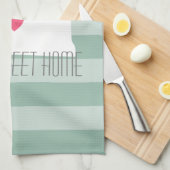 North Dakota Map Home State Love met Custom Heart Theedoek (Quarter Fold)