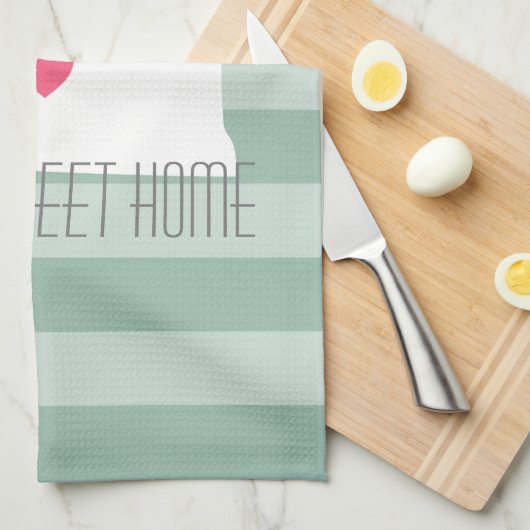 North Dakota Map Home State Love met Custom Heart Theedoek (Quarter Fold)