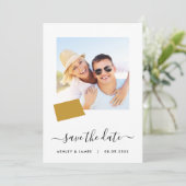 North Dakota Map Wedding Save the Date Kaart (Staand voorkant)