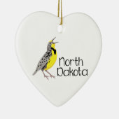 North Dakota Meadowlark Keramisch Ornament (Rechts)