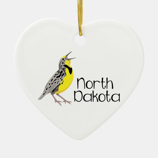 North Dakota Meadowlark Keramisch Ornament (Voorkant)
